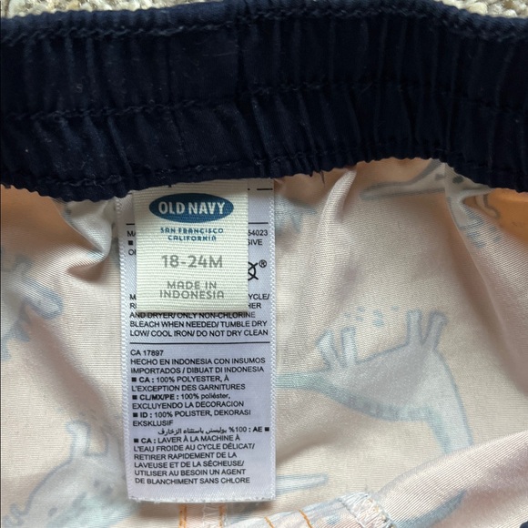 Old Navy Cat & Jack Kids Dinosaur and Snack Print Swim Trunks 18-24 Months - Picture 2 of 7